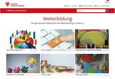Die neue Webseite des Bereichs Weiterbildung./Foto LPA
