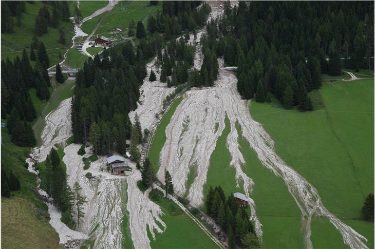 Chronik der Naturereignisse: Murgang Tscheinerbach, Gemeinde Welschnofen, 27. Juli 2019 (Quelle: Report Naturgefahren 2019, Abschlussbericht der Ereignisdokumentation)