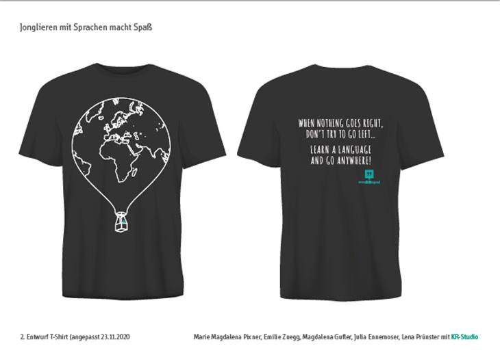 Das von den fünf Meranerinnen entworfene T-Shirt