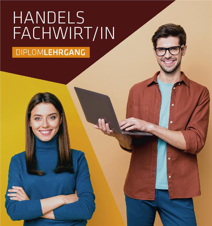 Titelseite des Informationsfolders für den Lehrgang Handelsfachwirt/in: Am 7. April wird das Konzept vorgestellt, ab 10. September beginnt der Lehrgang. (Foto: LPA)
