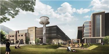 Rendering des Technologieparks „NOI“, der mit Elektrobussen angefahren werden soll