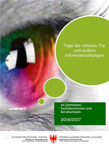 Die Broschüre zu den Tagen der offenen Tür an Südtirols Schulen ist jetzt erschienen.