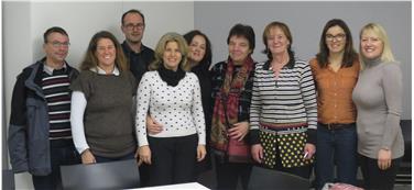 Der Kinderherz-Vorstand mit Präsident Ulrich Seitz (3.v.l.) bei Landesrätin Martha Stocker (7.v.l.)