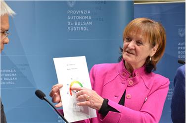 Südtirols Arbeitsmarkt ist im grünen Bereich: LRin Stocker bei der heutigen Pressekonferenz