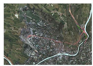 Das Rendering der Nord-West Umfahrung in Meran