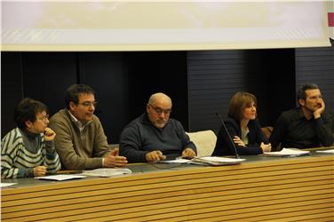 Gewerschaftsversammlung mit LRin Deeg im Repräsentationssaal der Gemeinde Bozen./Foto LPA