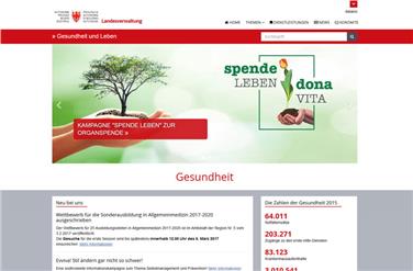Seit kurzem ist die neue Internetseite zum Thema Gesundheit online. (Screenshot)