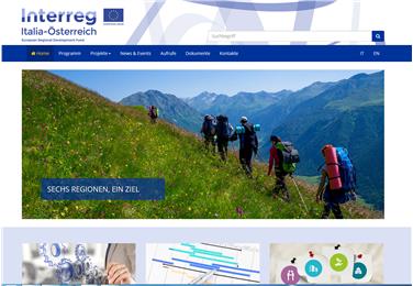Die Webseite des Interreg-Programms Italien-Österreich