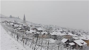 Mehr Schnee als gewohnt verzeichneten die Landesmeteorologen im Winter 2017/2018; das Bild wurde am 13. Jänner in Tramin aufgenommen. Foto: LPA/Landeswetterdienst