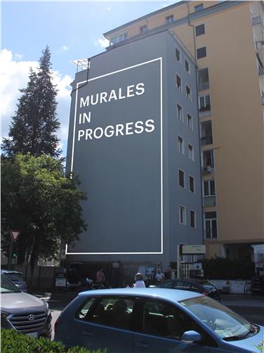 La facciata dell'edificio di via Roen che ospiterà il murales di Egeon Mantra Foto Usp Rip Cultura Cooltoor