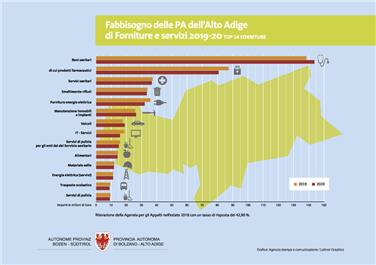 Le principali voci del fabbisogno di acquisti di beni, servizi o forniture rilevate dall’Agenzia appalti