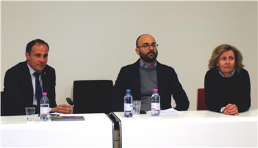 L'assessore Giuliano Vettorato, Claudio Andolfo e Lucia Piva Foto Usp