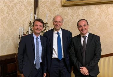 Da sinistra, Gullotta con il ministro Bussetti e l'assessore Vettorato