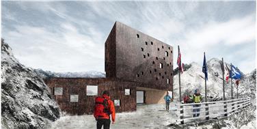 Il futuro rifugio Petrarca visto dalla val di Fosse. Foto: USP/Ripartizione edilizia e servizio tecnico