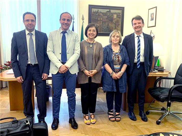 Tuttolomondo, l'assessore Vettorato, le dirigenti del ministero Plaumbo e Palermo e Gullotta Foto Usp