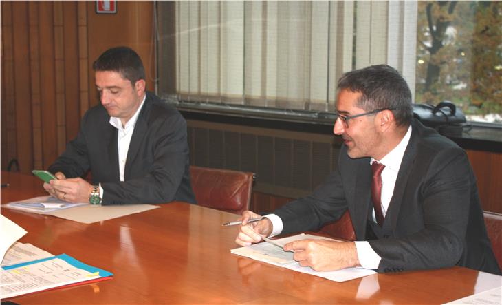 Il presidente della Giunta regionale, Arno Kompatscher, ed il vicepresidente, Maurizio Fugatti (Foto: ASP/FG)