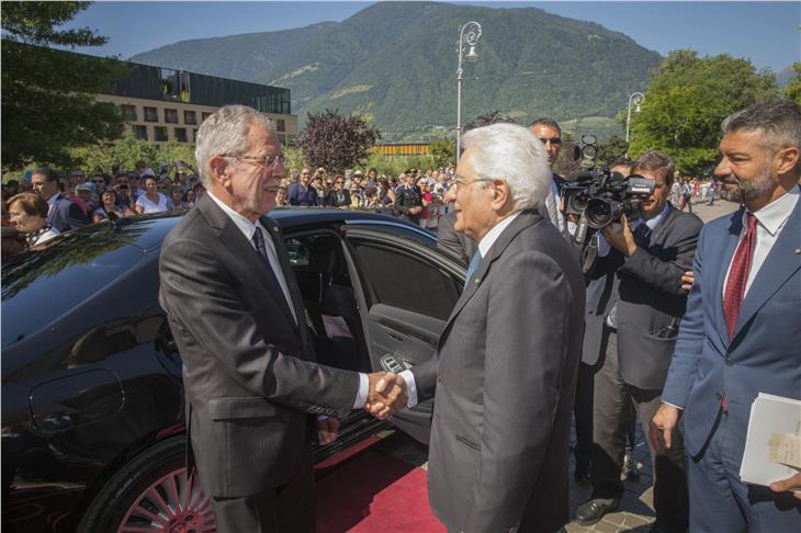 A due anni e mezzo di distanza dall'incontro di Merano, Mattarella e Van der Bellen tornano assieme in Alto Adige (Foto: ASP/Oskar Verant)