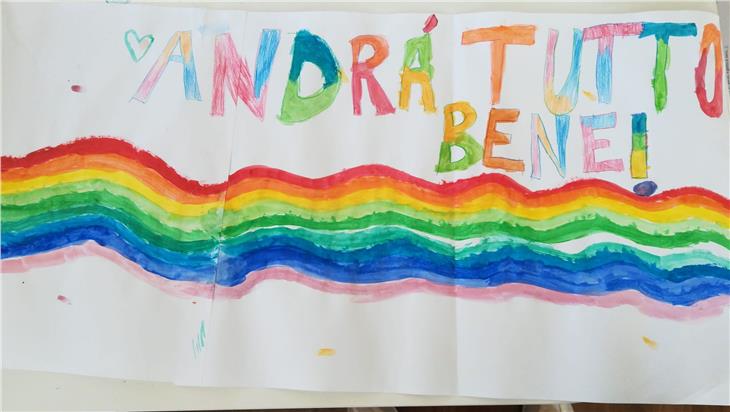 Uno dei tanti disegni di speranza di questi giorni difficili. (Foto: ASP)